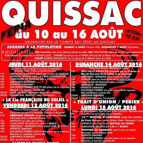 Féria Quissac 2016 Féria de Quissac 2016