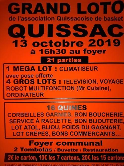 Loto 13 octobre 2019 à Quissac