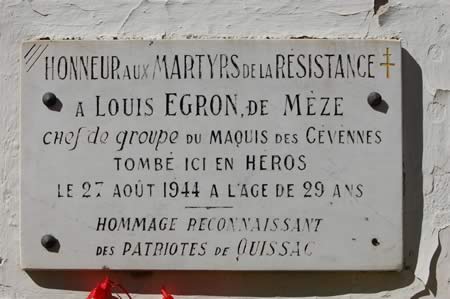 Stèle Egron à Quissac
